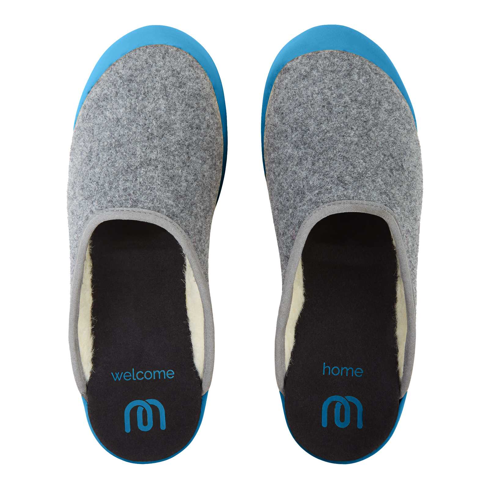 mahabis curve mule in larvik light grey x gozo blue